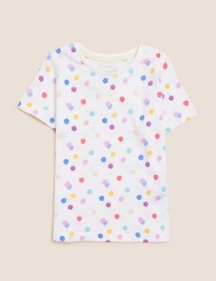 Pure Cotton Spotted T-Shirt (2-7 Yrs)
