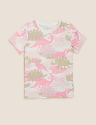 Pure Cotton Dinosaur Print T-Shirt (2-7 Yrs)