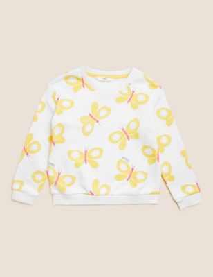 Cotton Rich Butterfly Print Sweatshirt (2-7 Yrs)