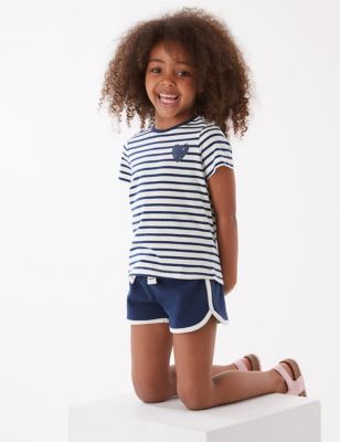 Pure Cotton Striped Top & Bottom Outfit (6-7 Yrs)