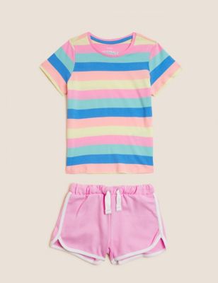Pure Cotton Striped Top & Bottom Outfit (2-7 Yrs)