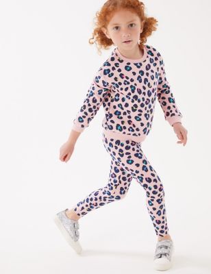 Cotton Rich Leopard Top & Bottom Outfit (2-7 Yrs)