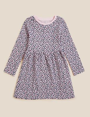 Pure Cotton Leopard Dress (2-8 Yrs)