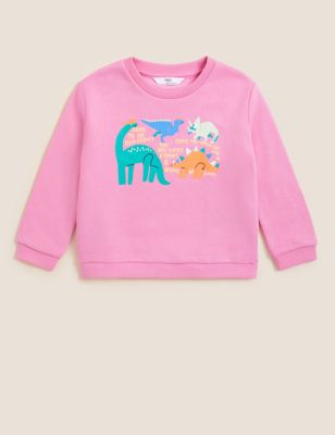 Cotton Rich Dinosaur Print Sweatshirt (2-7 Yrs)