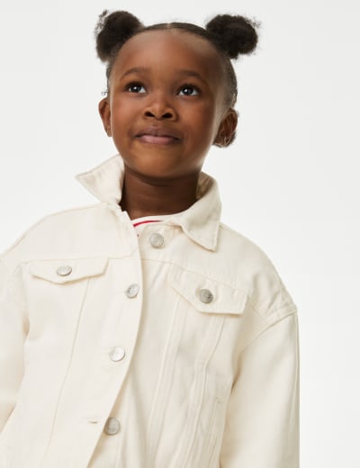 Longline white denim jacket shop