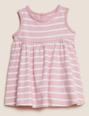Pure Cotton Striped Dress (0-3 Yrs)