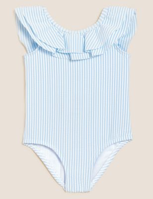 Striped Frill Neck Swimsuit (0-3 Yrs)