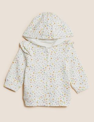 Pure Cotton Floral Hoodie (0-3 Yrs)