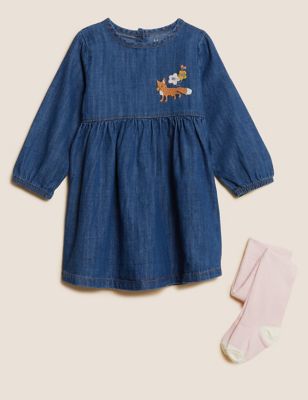 2pc Cotton Rich Embroidered Outfit (0 - 3 Yrs)