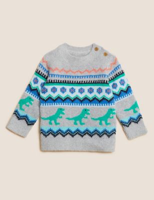 Knitted Dinosaur Jumper (0-3 Yrs)