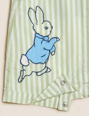 6-9 Months ~ 68-74 Cm ~ Gorgeous Cream Peter Rabbit Cotton All In One Sleepsuit 