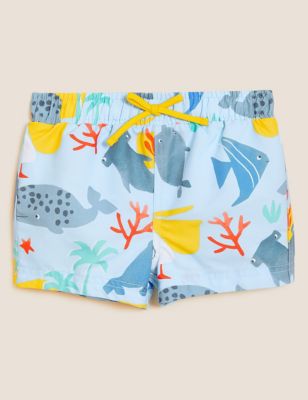 M&S Baby boys swim shorts/trunks with integrated swim nappy age 3-6 months BNWT 