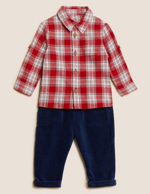 2pc Pure Cotton Check Outfit (0 -3 Yrs)