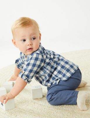 2pc Cotton Rich Checked Outfit (0-3 Yrs)