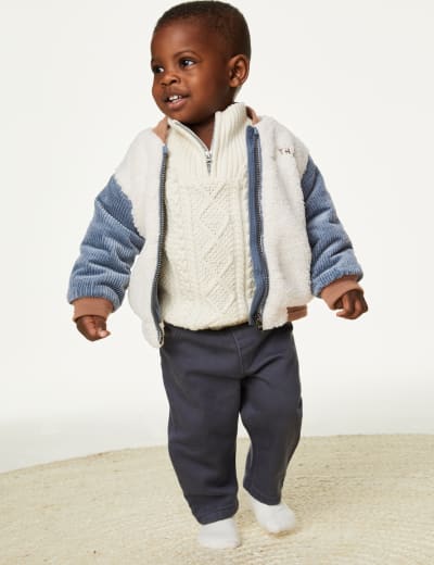 Pure Cotton Fleece Bomber Jacket (0-3 Yrs) 10 of 30