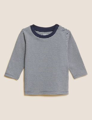Pure Cotton Striped Long Sleeve Top (0 - 3 Yrs)