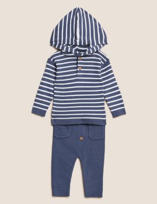 2pc Striped Knitted Outfit (0-3 Yrs)
