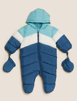 Hooded Colour Block Snowsuit (0-3 Yrs)