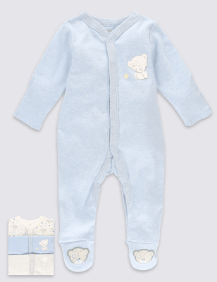 

Комбинезон-слип из чистого хлопка с фрагментарным принтом Tatty Teddy (3 шт)