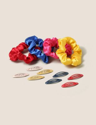 Kids' Rainbow Scrunchie and Clip Multipack