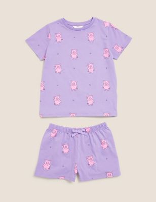 Pure Cotton Percy Pig™ Short Pyjamas (3-16 Yrs)