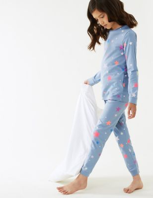 Pure Cotton Star Print Pyjamas (7 - 16 Yrs)