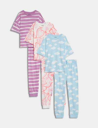 RRP £25 M&S COLLECTION Girls Satin Striped Pyjamas with Eye Mask (6-16 Yrs)