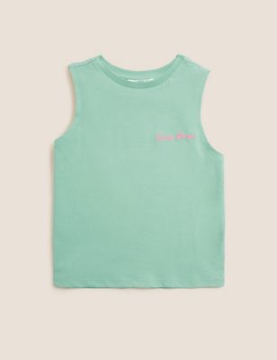Pure Cotton Lazy Days Slogan Vest (6-16 Yrs)