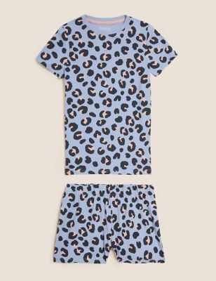 Cotton Rich Leopard Print Short Pyjama (7-16 Yrs)