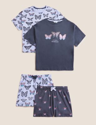 New M&s Girls Short Pyjamas 2-3yrs