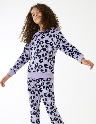 Velour Leopard Lounge Pyjama Set (6-16 Yrs)