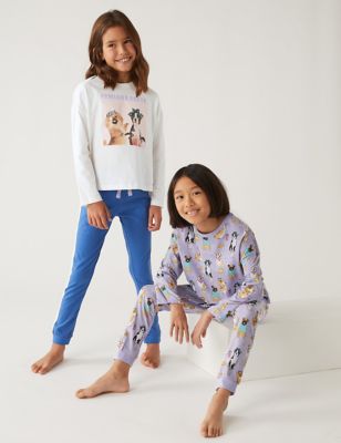 2pk Pure Cotton Dog Pyjama Sets (6-16 Yrs)