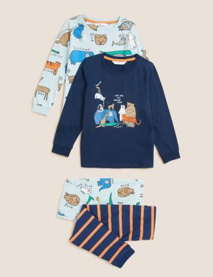2pk Pure Cotton Animal Pyjama Sets (12 Mths - 7 Yrs)