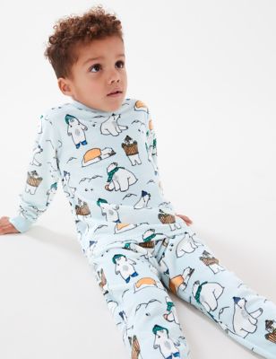 Velour Polar Bear Pyjamas (1 - 7 Yrs)