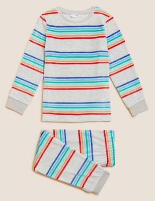 Velour Striped Pyjamas (1-7 Yrs)
