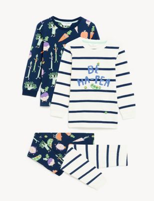 2pk Pure Cotton Vegetable Pyjama Sets (1-8 Yrs)