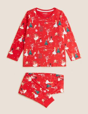 Pure Cotton Christmas Fairy Pyjamas (12 Mths - 7 Yrs)