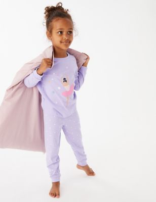 2pk Pure Cotton Ballerina Pyjama Sets (12 Mths - 7 Yrs)