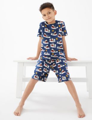Cotton Rich Shark Short Pyjama Set (7-16 Yrs)