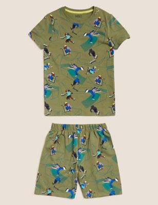 Cotton Rich Skate Print Short Pyjama (7-16 Yrs)