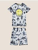 Короткий пижамный комплект SmileyWorld® с принтом Tie Dye