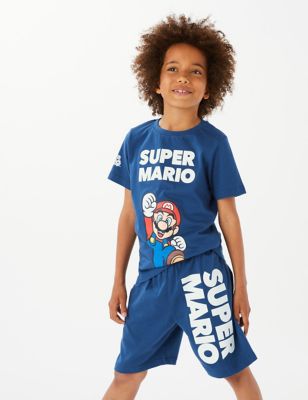 Pure Cotton Super Mario™ Short Pyjama Set (4-16 Yrs)