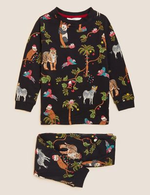 Pure Cotton Animal Print Family Christmas Pyjamas (1-16 Yrs)