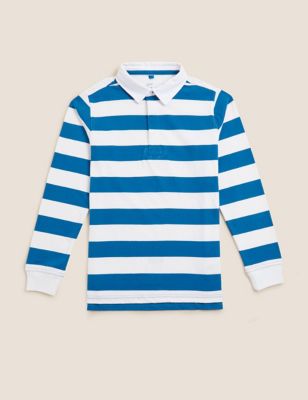 Pure Cotton Striped Rugby Shirt (6-16 Yrs)