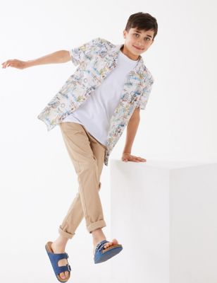 Pure Cotton Tropical Shirt with T-Shirt