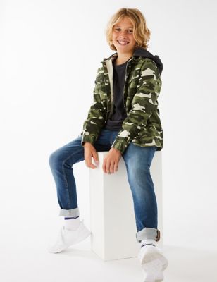 Pure Cotton Camouflage Hooded Shirt (6-16 Yrs)