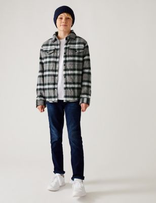 Pure Cotton Quilted Checked Shacket (6 - 16 Yrs)