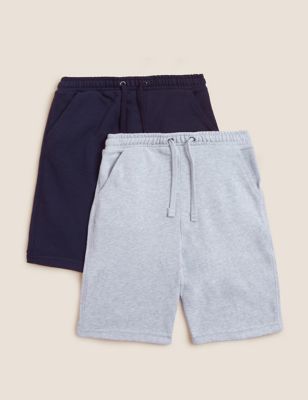 2pk Cotton Rich Plain Shorts (6-16 Yrs)