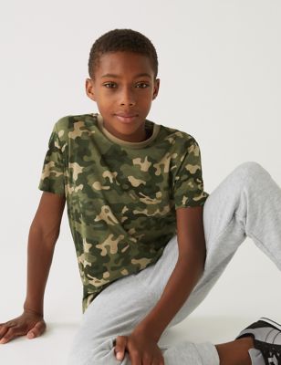 Pure Cotton Camouflage T-Shirt (6 - 16 Yrs)