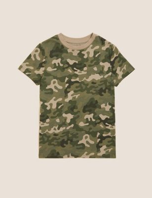 Pure Cotton Camouflage T-Shirt (6 - 16 Yrs)